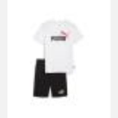 PUMA SET SHORT JERSEY MISURA 13-14 ANNI WHITE-BLACK (BAMBINI)