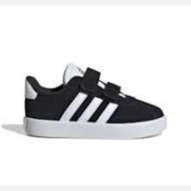 ADIDAS VL COURT MISURA 23 BLACK-WHITE (BAMBINI)