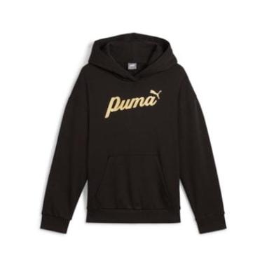 PUMA FELPA  SCRIPT METALLIC MISURA 11-12 ANNI  BLACK-GOLD (BAMBINI)