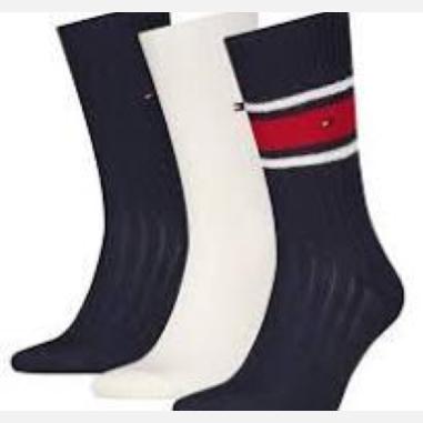 TOMMY HILFIGER SOCKS 39-42 3 PACK  NAVY (ACCESSORI)