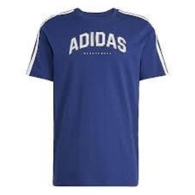 ADIDAS T-SHIRT 3 STRIPE MISURA L BLU-WHITE (UOMO)