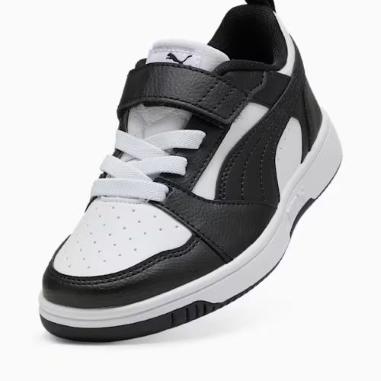 PUMA REBOUND V6 MISURA 28 WHITE-BLACK (BAMBINI)