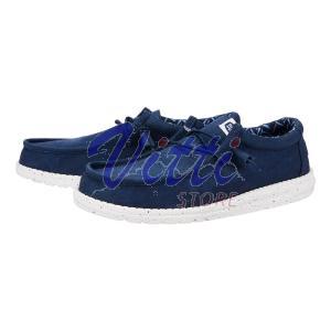 HEY DUDE WALLY STRETCH CANVAS MISURA 42 NAVY (UOMO)