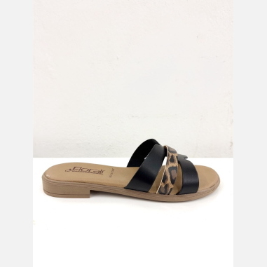FLORALI POE164 MISURA 35 NERO-CUOIO (DONNA)