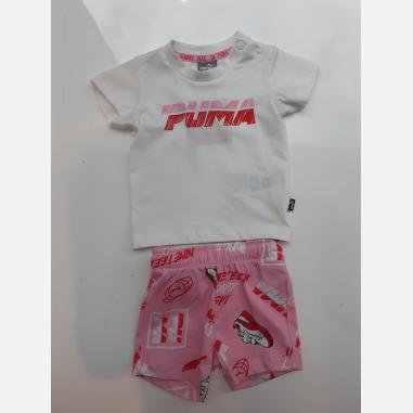 PUMA MINICATS SET MISURA 3-4 ANNI BIANCO\ROSA (BAMBINA)