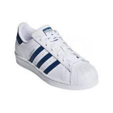 ADIDAS SUPERSTAR J MISURA 36 2\3 WHITE-BLUE (DONNA)