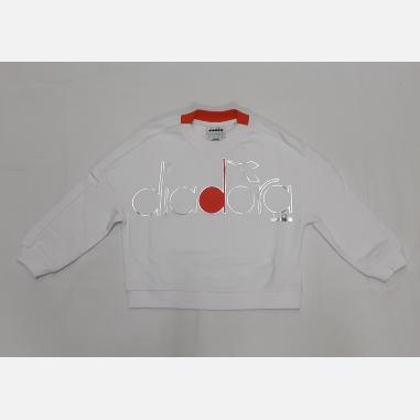 DIADORA FELPA SWEATSHIRT LOGO MISURA XL OPTICAL WHITE (BAMBINI)