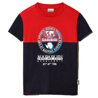 NAPAPIJRI T-SHIRT SAUCK MISURA 16 ANNI BLU MARINE-RED (BAMBINO)