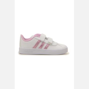 ADIDAS VL COURT MISURA 22 WHITE-PINK (BAMBINA)