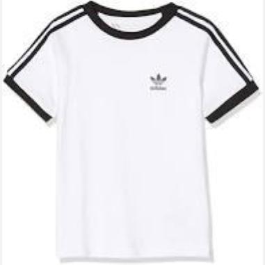 ADIDAS T-SHIRT MISURA 8-9  ANNI WHITE-BLACK (BAMBINO)