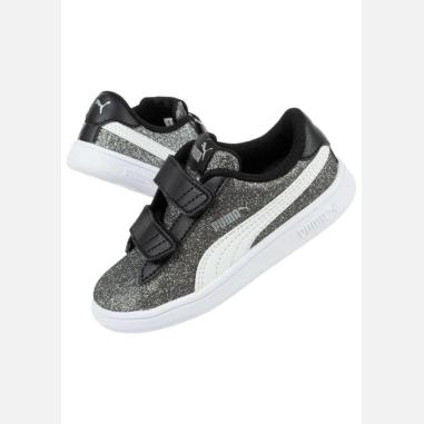 PUMA SMASH V2GLITZ MISURA 22 BLACK-WHITE (BAMBINI)