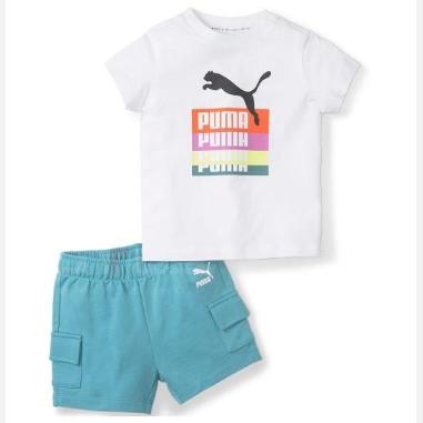 PUMA MINICATS MISURA 1-2 ANNI WHITE-SKY BLUE (BAMBINI)