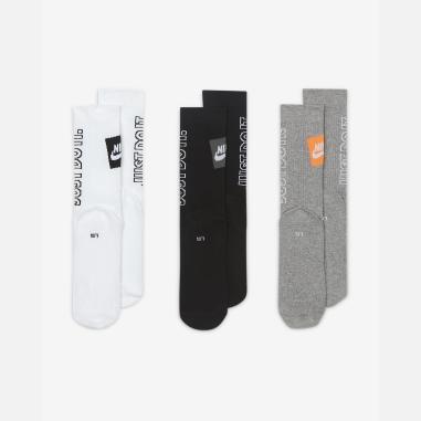 NIKE SOCKS MISURA 34-38 WHITE-GREY-BLACK (ACCESSORI)