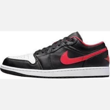 NIKE AIR JORDAN 1 LOW MISURA 47 BLACK-RED-WHITE (UOMO)