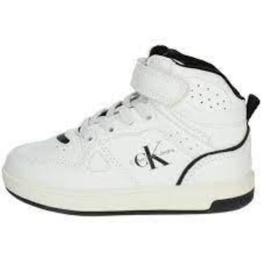 CALVIN KLEIN HIGH TOP LACE MISURA 36 WHITE-BLACK (BAMBINI)
